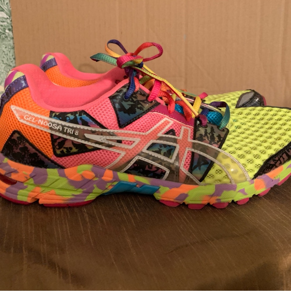 Asics Women's Neon and Black Athletic Shoes - Picture 9 of 10